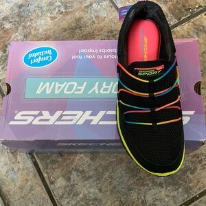 Slip on black shoes with memory foam